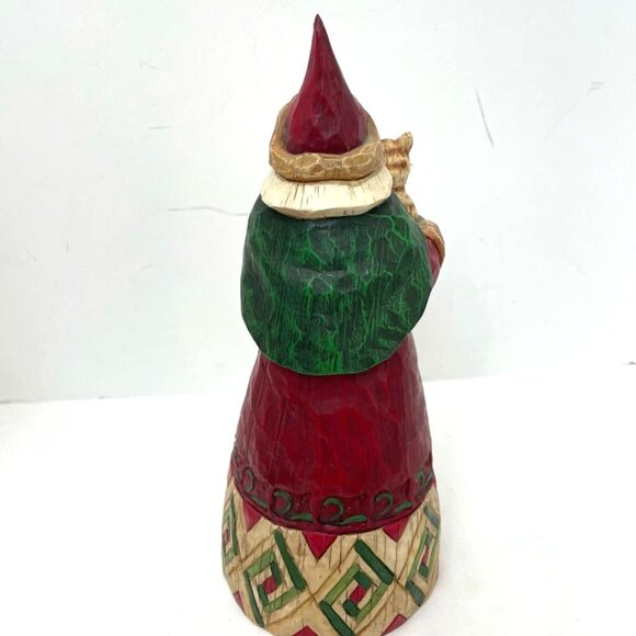 Jim Shore Heartwood Creek Santa w/ Cat Figurine 2002 Enesco - Picture 3 of 5